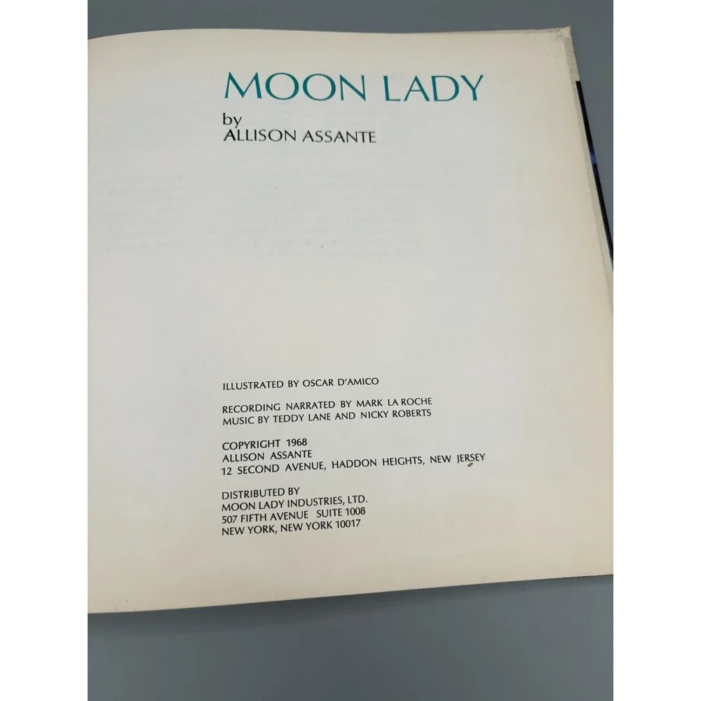 Moon Lady by Allison Assante Illustrated by Oscar D'amico Hardcover Book & Vinyl